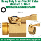 Therwen 6 Pack 3/4 Inch Brass Garden Hose Shut off Valve Water Connector - Image 2