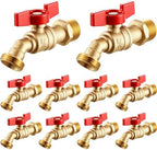 VIHOSE 10 Pack Brass Hose Bib 3/4" Mip X 3/4" Mht, Red Spigot by VIHOSE