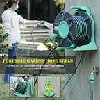 Hose Reel Cart Garden Hose Reels Retractable Handheld Compact Hose Cart, Garden Watering Tool, Compact Outdoor Hose Organiser, with Water Gun(Hose Cart+15m Pipe) - Image 2