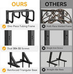 Garden Hose Holder Stand, Freestanding Heavy Duty Metal Hose Holder with Stable Base and Tool Hooks, Rustproof Water Hose Storage Rack for Outside Yard Lawn - Image 5