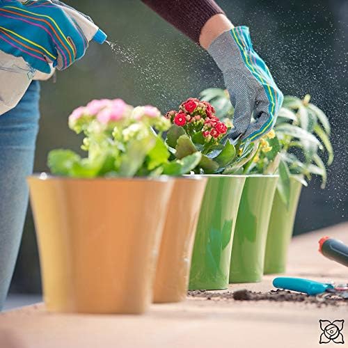 Santino 8.6 Inch ARTE Self Watering Planters (Set of 3) in Menthol/White Indoor Flower Pot for All House Plants, Flowers and Orchids - Image 5