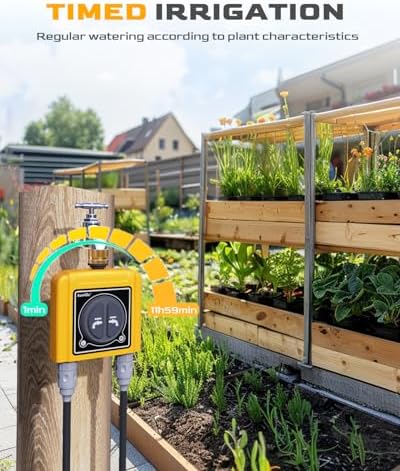 RAINPOINT WiFi Water Timer with Brass Inlet, 2 Outlets Sprinkler Timer,Automatic Irrigation System Controller, APP & Voice Control, Irrigation by Weather/Quantity/Soil Moisture - Image 4