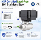 WiseWater 1/2" NPT Motorized Ball Valve, 9-24V AC/DC Auto Return Fail-Safe - Image 2