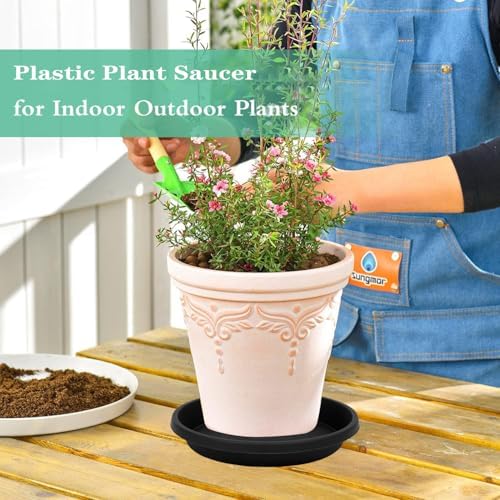 NIMYAU 4 Pack Plant Saucer 14 Inch, Heavy Sturdy Plastic Plant Trays for Pots, Plant Water Catcher Tray for Plants, Flower Pot Saucers, Plant Saucers for Indoors Outdoor - Image 4