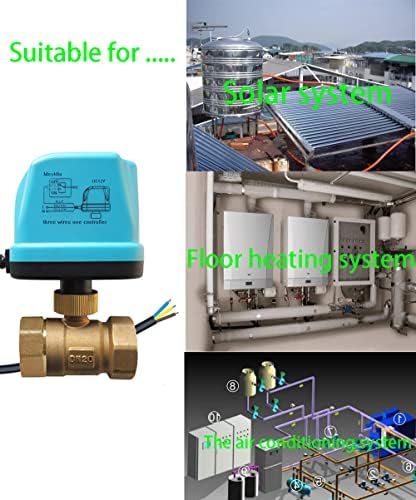 Motorized Ball Valve,3/4" DN20 Brass Electrical Ball Valve,DC12V/24V 3 Wire Water Valve with Standard Port (Normally Closed) - Image 6