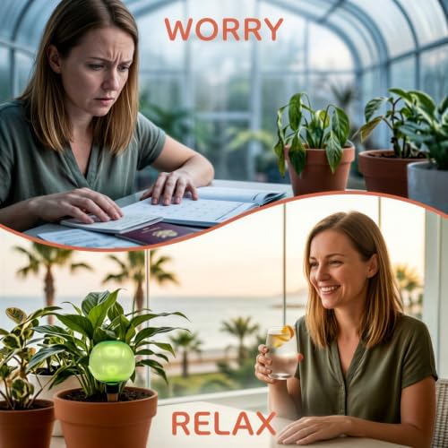 6 Pack Self Watering Globes, 17 oz Plant Watering Globes with Terracotta Stakes, 6.7 x 3.9 in Automatic Plant Waterer Indoor Bulbs for Vacation, Large Capacity Irrigation for Successive Feeding - Image 6
