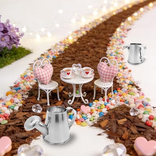 40Pcs Mini Watering Can Mini Galvanized Watering Can Silver Miniature Watering Pot, Small Metal Kettle for House Crafts, Garden Ornaments, Gardening Landscape, Party Favors, Dollhouse Decor - Image 7