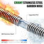 100ft Garden Hose, Heavy Duty Metal Water Hose 100 ft with 10 Function Nozzle, Flexible No-Kink, Pet-Proof & Puncture-Proof Stainless Steel Outdoor Hose for Yard - Image 4
