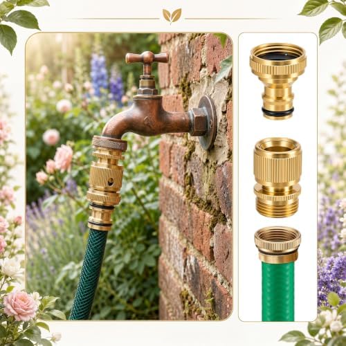 Shimeyao Brass Hose Quick Connect Fittings 3/4" BSPP, 16 Sets Female Male - Image 3