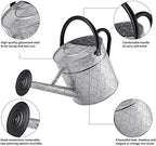 1.75 Gallon Outdoor Galvanized Metal Watering Can for Garden Plants, Vintage Zinc Watering Can with Removable Spray Spout, Ideal for Outdoor Use (Silver) - Image 2