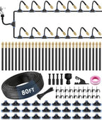 80FT 5/16" Misting Irrigation System for Garden with 30 Adjustable Nozzles by ELDEROAKI