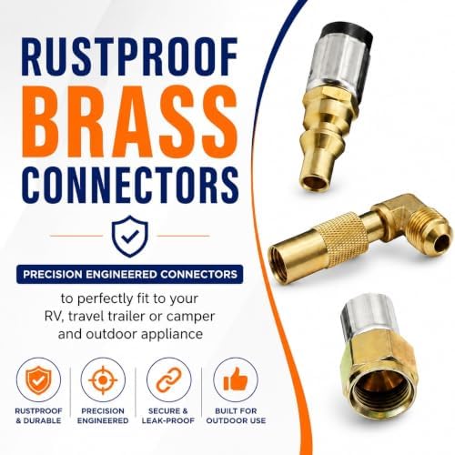 Flame King Propane 12ft RV Quick Connect Hose Adapter for 17" or 22" BlackStone or Flame King Griddle - Image 5