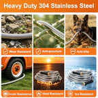 Metal Garden Hose 50FT with Swivel Connector, Heavy Duty 304 Stainless Steel Water Hoses with Nozzle, Flexible Garden Hose 50FT - Image 4