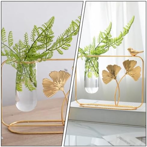 Xmas Glass Vase for Hydroponics Plants, Nordic Ginkgo Leaf Ornament - Image 4