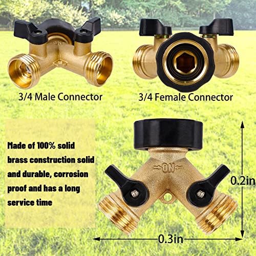 Biswing Garden Hose Splitter 2 Way & 2 Pack Impact Sprinkler Head on Tripod Base - Image 6