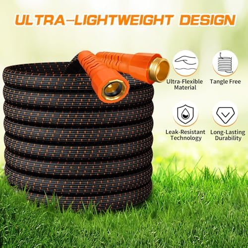 50FT Ultra Lightweight Garden Hoses,Durable & Flexible Water Hose,All-Weather Kink-Free Garden Hose,Abrasion Resistant Garden Hoses Pipes for Garden,Yard,Lawn,Boat,RV,Camper,Outdoor (50Ft) - Image 5