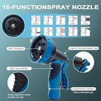 Garden Hose 50ft, Non-Expanding Water Hose Ultra Lightweight, Kink-Free Flexible Hose with 10-Pattern Nozzle, Durable & Abrasion Resistant Outdoor Hose for Yard, Lawn, Marine, RV, and Car Wash (50 FT) - Image 7