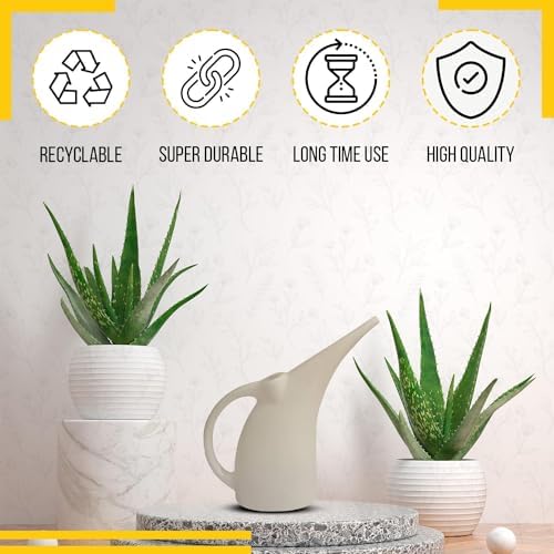 2 Pack Watering Can 1/2 Gallon - Small Watering Can for Indoor Plants - Outdoor Watering Can - White Plant Waterer - Plastic Watering Can for Garden - Image 5
