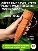 8pc Olla Watering Spikes For Plant Watering With Lids - Automatic Terracotta Self Watering Spikes For Indoor Plants & Outdoor - Terracotta Watering Spikes For 8" Pots Or Larger Water Plants While Away - Image 5