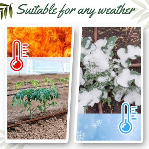 Nuanchu 498 ft 1/4" Drip Irrigation Tubing Irrigation Hose Garden Watering Tube Line with 9.8 Inch Emitter Spacing Blank Distribution Tubing Drip Line Watering for Garden Patio Lawn, Brown - Image 3