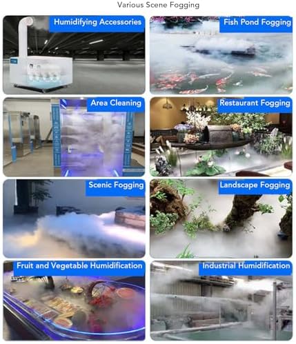 Ultrasonic Mist Maker, Durable 36V Cool Fog Humidifier for Indoor Outdoor Stainless Steel 3 Head Design with 12 Atomizing Cores 4.5L H Output Cable - Image 5