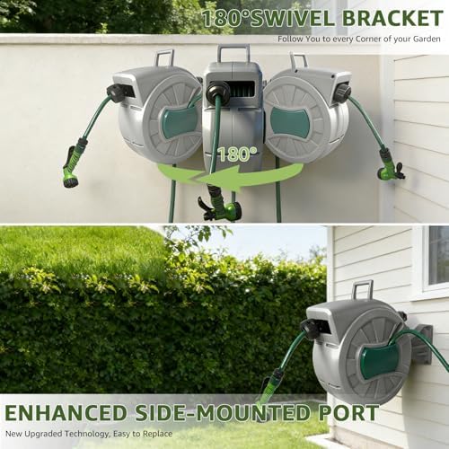 100 ft Retractable Garden Hose Reel 1/2" for Wall Mount Yard - Image 4