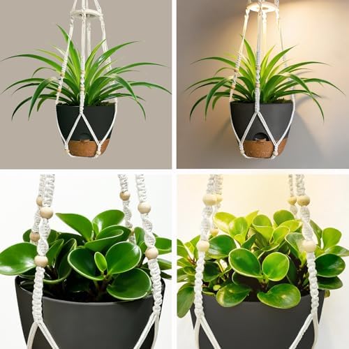 2 Pack Self Watering Hanging Planters with Grow Light for Indoor Plants - Image 5