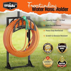 2 Pack Garden Hose Holder, Water Hose Stand for Outside with 4 Stake and 2 Shepherds Hooks, Freestanding Hose Storage Holds 150Ft, Heavy-Duty Metal Hose Hanger Rack for Yard, Lawn, Farm - Image 3
