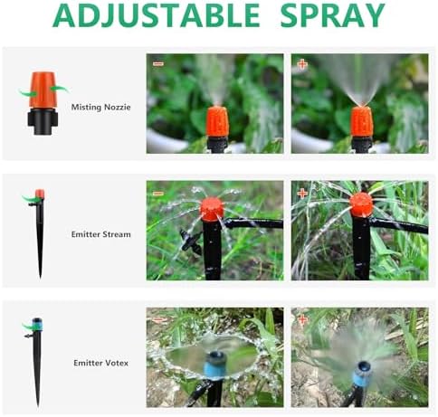 256FT Drip Irrigation System Kit, 163PCS Automatic Garden Watering Misting System with 1/4" Distribution & 1/2" Hose Tubing and Accessories for Greenhouse, Yard, Lawn, Plant - Image 2