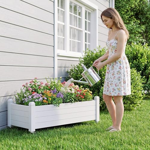 Fancyango Raised Garden Bed with Wheels 13.3" Hx2 -Ashen - Image 7