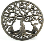 Zeckos Garden Hose Holder Tree of Life 12 Inch Cast Iron Bronze - Image 5