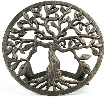 Zeckos Garden Hose Holder Tree of Life 12 Inch Cast Iron Bronze - Image 5