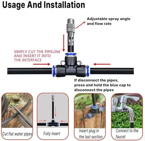 360 Curved Garden Automatic Irrigation System, Automatic Drip Irrigation Kits, Universal Spray Kit for Garden, Plant Watering System (65.6 FT) - Image 4