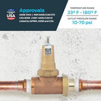 Cash Acme EB45 Pressure Regulating Valve, Single Union, 1-1/2 Inch NPT Female x NPT Female, Metal Top, 60 PSI, PVA41M-SUTH-60 - Image 4