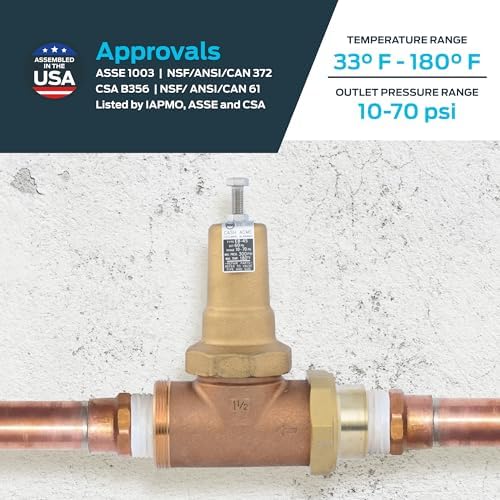 Cash Acme EB45 Pressure Regulating Valve, Single Union, 1-1/2 Inch NPT Female x NPT Female, Metal Top, 60 PSI, PVA41M-SUTH-60 - Image 4