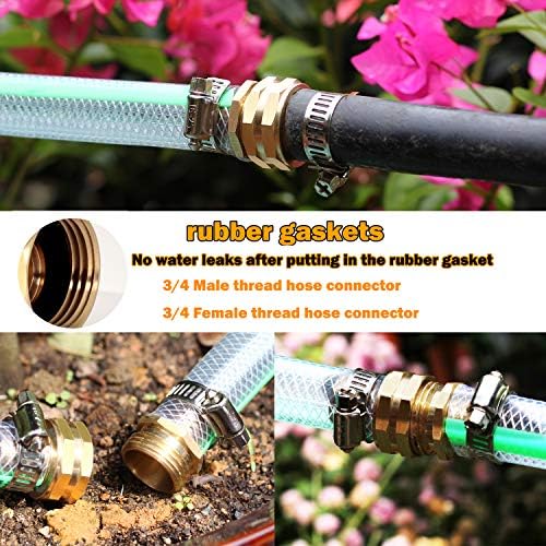SIGURANTA Garden Hose Repair Connector with Clamps Hose End Repair Kit,3/4" Barb Garden Hose Fittings Male and Female brass garden hose ends (3/4"Barb-10 Set) - Image 5