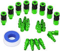 Aluminum Air Fittings, 1/4" NPT, 25 Pieces, Green by FYPower