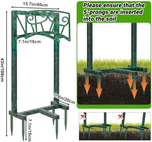 Garden Hose Holder, Heavy Duty Metal Water Hose Holders Hose Stand with 5 Spikes, Freestanding Hose Storage Rack Hose Hanger Holds 150ft Hose for Outside Yard Lawn Garden Decor (Retro Green) - Image 2