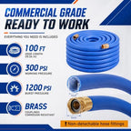 Sivak 1" x 100ft Commercial Garden Hose 1200psi Burst Lightweight Flexible - Image 2