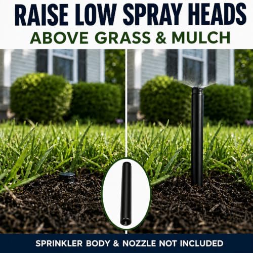 5 Inch Sprinkler Riser Extensions, 8 Pack ABS Sprinkler Head Extenders Compatible with Rain Bird 1800 Series & Hunter Pro-Spray Sprinklers, Raise Low Pop-Up Sprinkler Heads Above Grass & Mulch - Image 3
