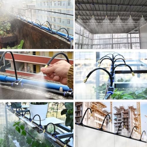 Drip Irrigation System for Garden Watering, Flexible 360° Adjustable Spray Direction, Swivel Brass Nozzle, 16.4 ft (5m) Hose for Raised Bed - Image 2