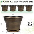 Fodetyff Planters-Plant-Pots-Indoor-Outdoor, 16 inch 4 Pack Gold - Image 4
