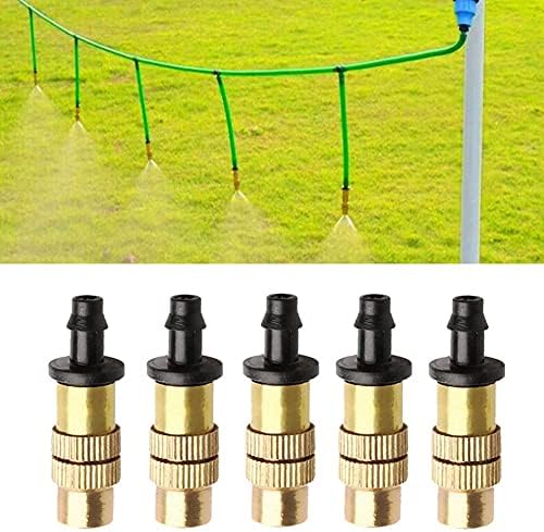 5pcs Threaded Brass Mist Nozzle Misting Spray Sprinkler Gardening Water Cooling Adjustable for Garden Lawn Irrigation - Image 5