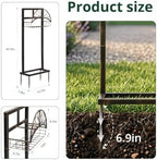 Garden Hose Holder with Storage Basket, Heavy Duty Freestanding Water Hose Stand with 4 Ground Spikes, Garden Hose Holder, Water Hose Stand, Hose Rack, Storage Basket, Outdoor Organizer - Brozne - Image 7