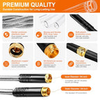 Metal Garden Hose 50FT with Swivel Connector, Heavy Duty 304 Stainless Steel Water Hoses with Nozzle, Flexible Garden Hose 50FT - Image 3