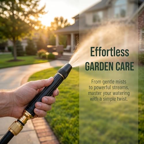 Gaoyashuiqiang Nozzle, Heavy Duty Adjustable Twist Hose Nozzle Jet Sweeper Nozzle, Power Blaster High Pressure Water Wand Hose Nozzle for Lawn Watering, Car Washing and Outdoor Cleaning, Pressure - Image 3