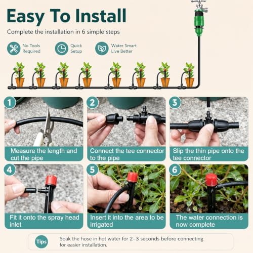 Garden Watering Hose Spray Misting and Drip Irrigation System Kit - Image 4