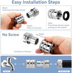 5 Pack 2026 New Stainless Steel Garden Hose Quick Connect Fittings, Quick Release Connect Fitting sets, 1/2 to 3/4 Inch GHT Garden Hose Adapter, Heavy Duty Water Hose Connector for Hoses and Sprayers - Image 4