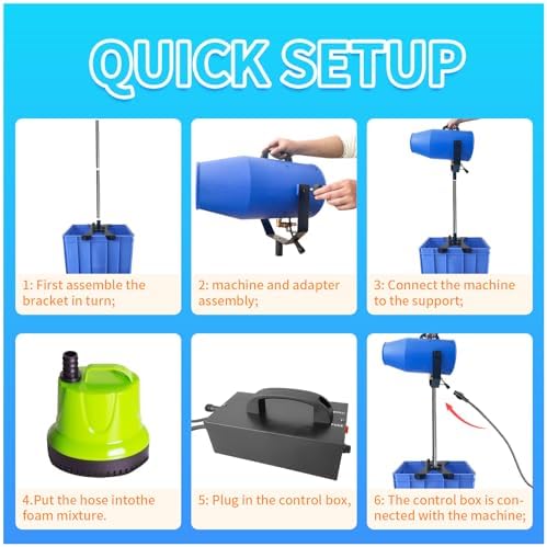 Foam Machine for Party, Party Foam Machine with Water Tank, Foam Cannon for Garden, Pool, Indoor, Birthdays, Celebrations, and Backyard Events (Blue) - Image 5