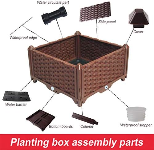 Hershii Plastic Rectangular Raised Garden Bed Indoor Outdoor Planter Box Kit Container for Growing Vegetables, Plants, Herbs, Flowers & Succulents - Black - 46.06 X 15.35 X 8.66 Inches - Image 4